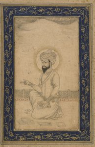Emperador Babur, folio de álbum separado, finales del siglo XIX de Mughal School